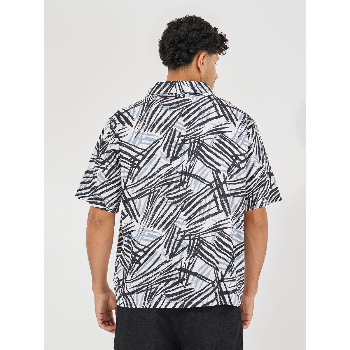 Styli Multicolor Leaf Print Resort Collar Relaxed Fit Shirt-men-clothing-shirts-image-5