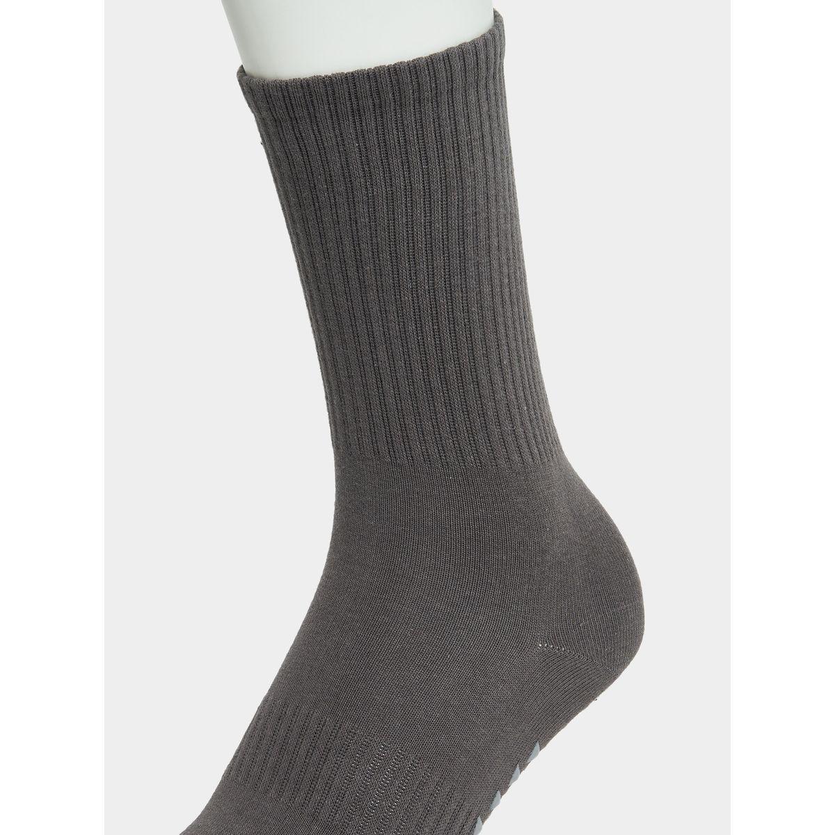 Styli Active Solid Silicon Pad Base Crew Yoga Socks-women-socksandstockings-image-2