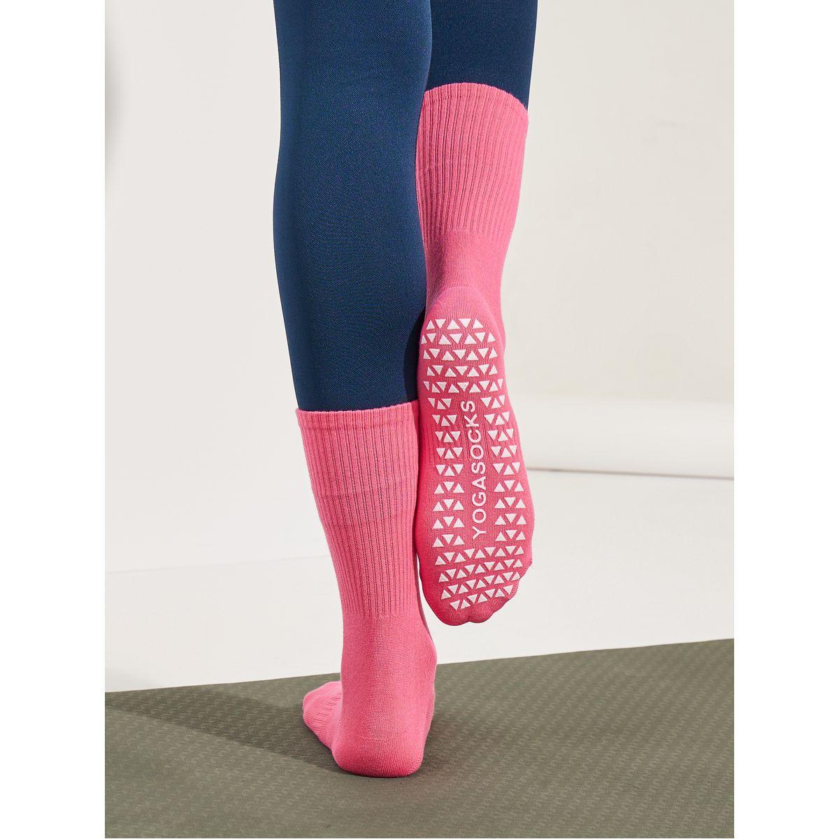 Styli Active Solid Silicon Pad Base Crew Yoga Socks-women-socksandstockings-image-3