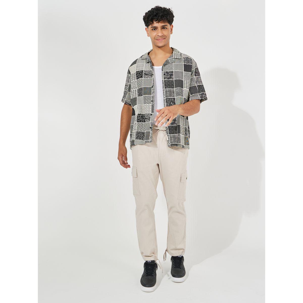 Styli Checkered Print Resort Collar Relaxed Fit Shirt-men-clothing-shirts-image-2