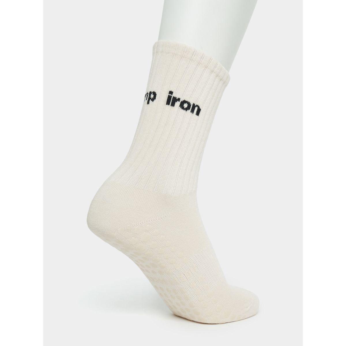 Styli Active Text Silicon Pad Base Crew Yoga Socks-sports-gear-gym-image-4