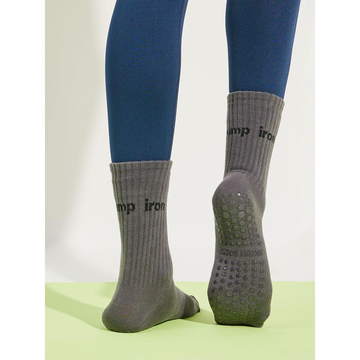 جوارب يوجا مطبعة بكتابة مع تفاصيل سيليكون-women-socksandstockings-image-2