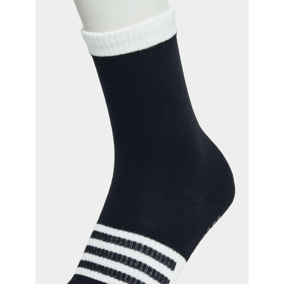 Styli Active Elastic Stripe Detail Crew Yoga Socks-women-socksandstockings-image-2