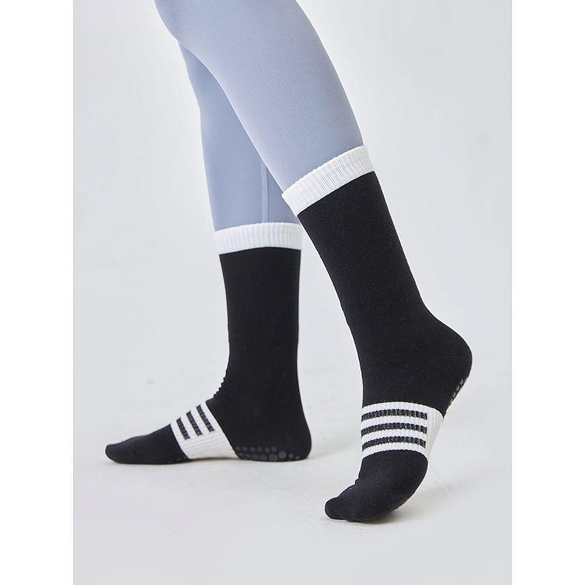 Styli Active Elastic Stripe Detail Crew Yoga Socks-women-socksandstockings-image-4