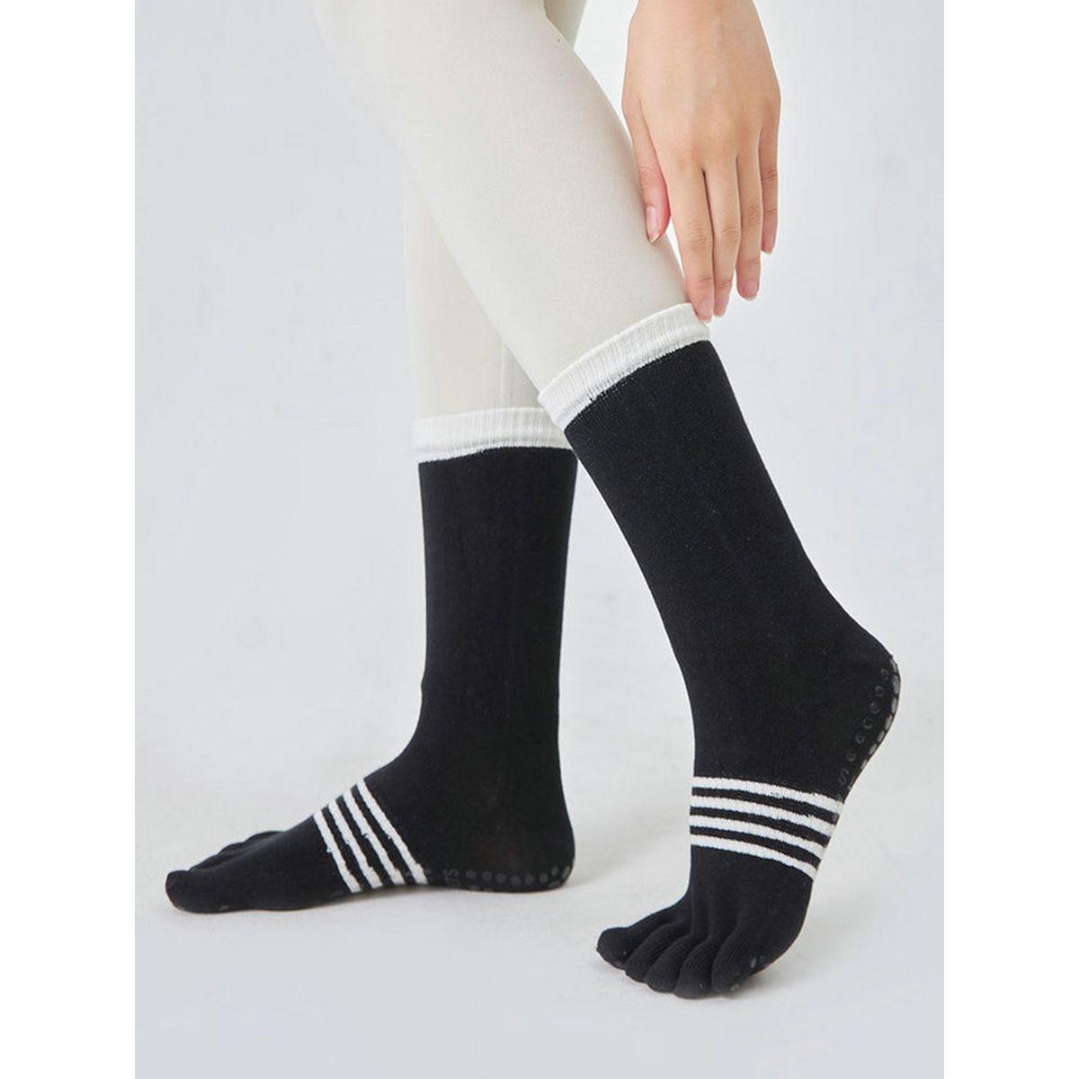 Styli Active Elastic Stripe Detail Crew Yoga Socks-women-socksandstockings-image-5
