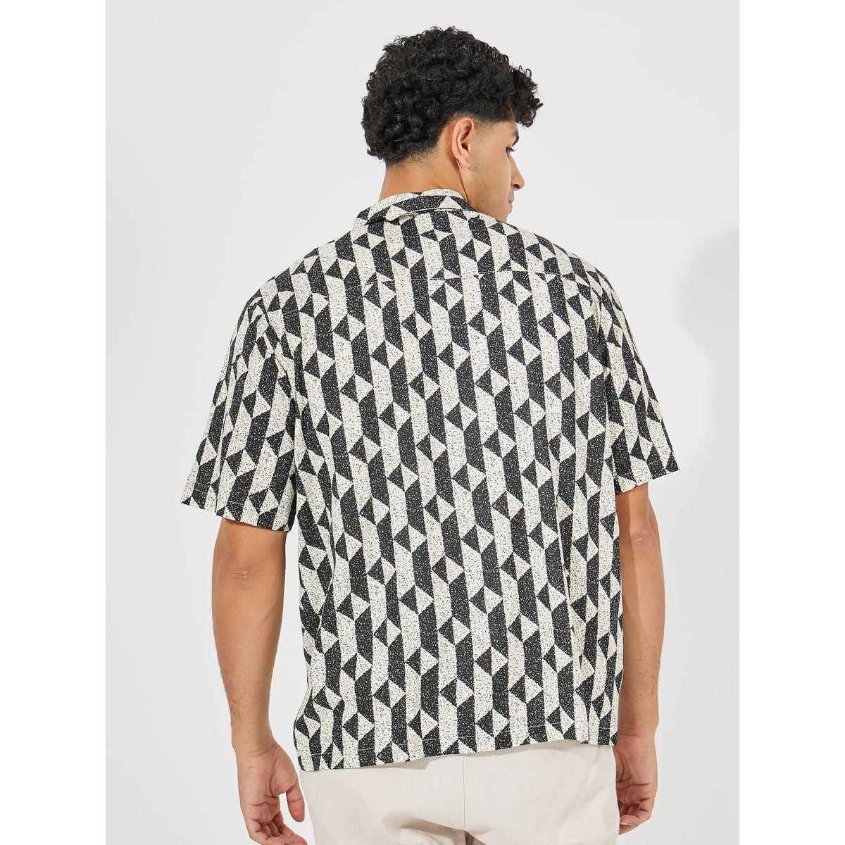 Styli Geometric Print Resort Collar Relaxed Fit Shirt-men-clothing-shirts-image-6