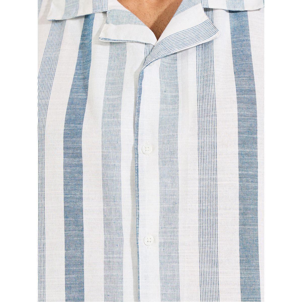 Styli Yarn Dyed Stripe Resort Collar Relaxed Fit Shirt-men-clothing-shirts-image-3