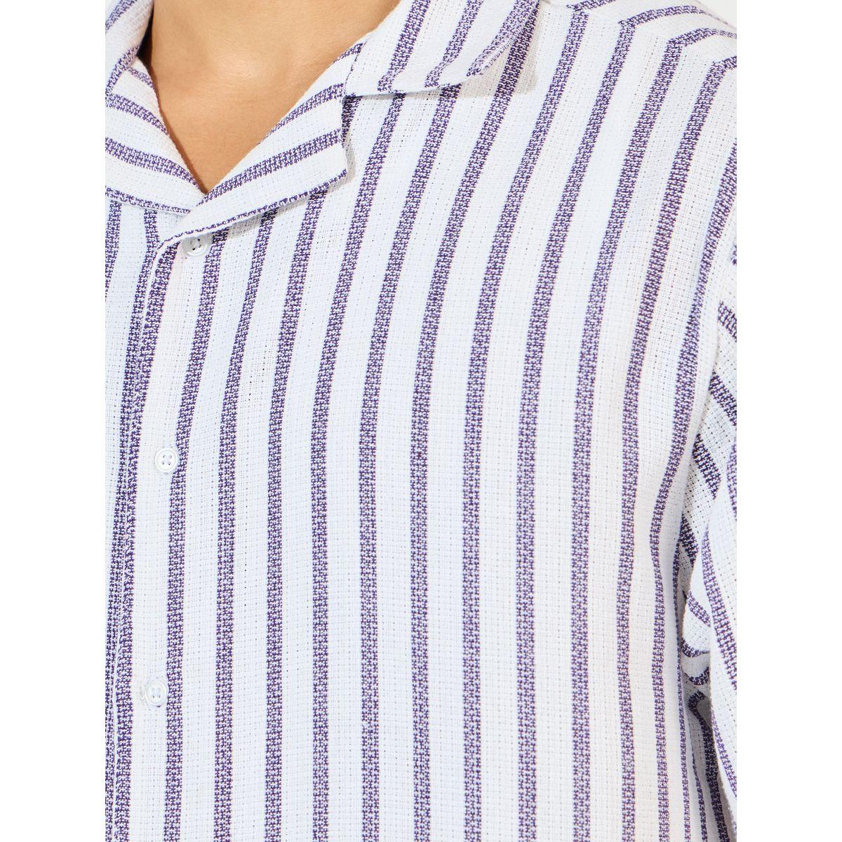 Styli Yarn Dyed Stripe Resort Collar Relaxed Fit Shirt-men-clothing-shirts-image-5