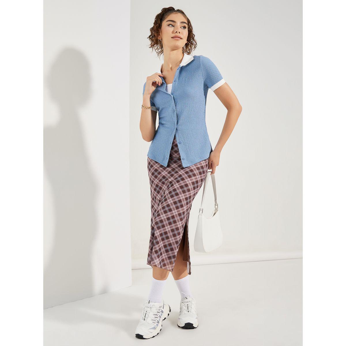 Styli Plaid Check Midi Skirt with Side Slit-women-clothing-bottoms-skirts-image-1