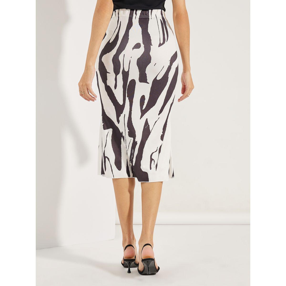 Styli Knitted Abstract Print Fit & Flare Midi Skirt-women-clothing-bottoms-skirts-image-4