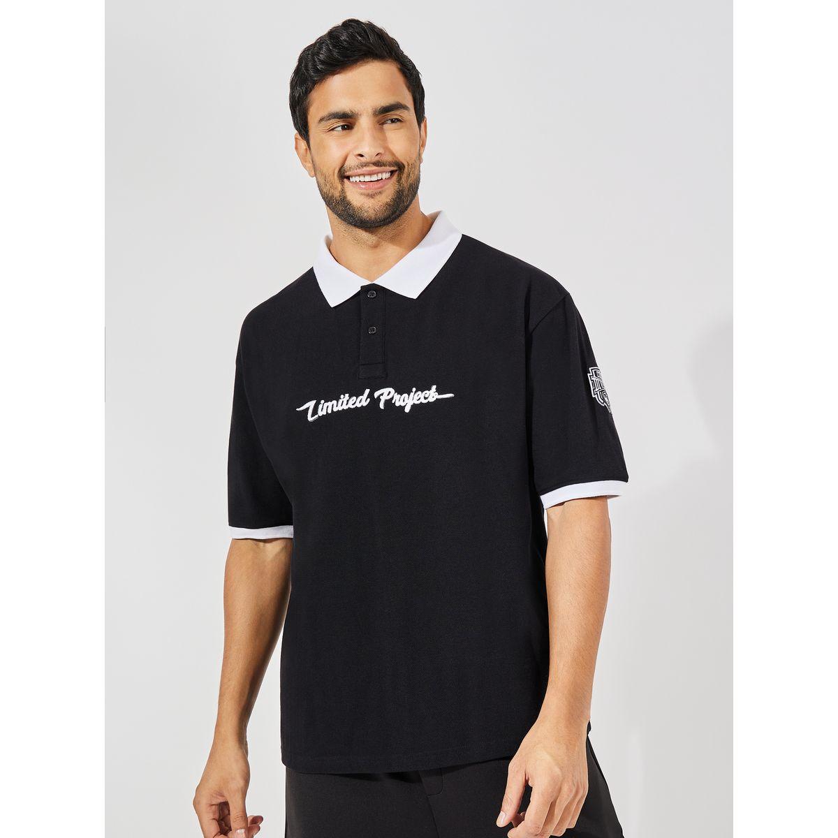 Styli Premium Heavy Pique Knit Oversized Polo with Badge Detail-men-clothing-tshirtsandpolos-polos-image-1
