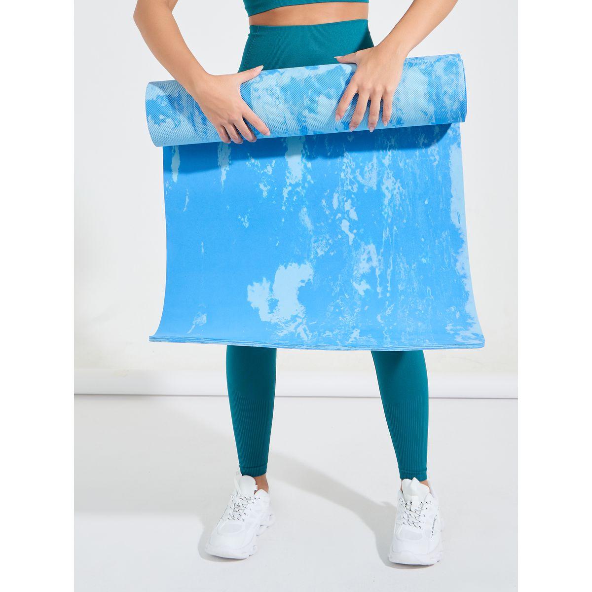 Styli Active Marble Effect Print Yoga Mat, 173x61x1cm-sports-gear-gym-image-2