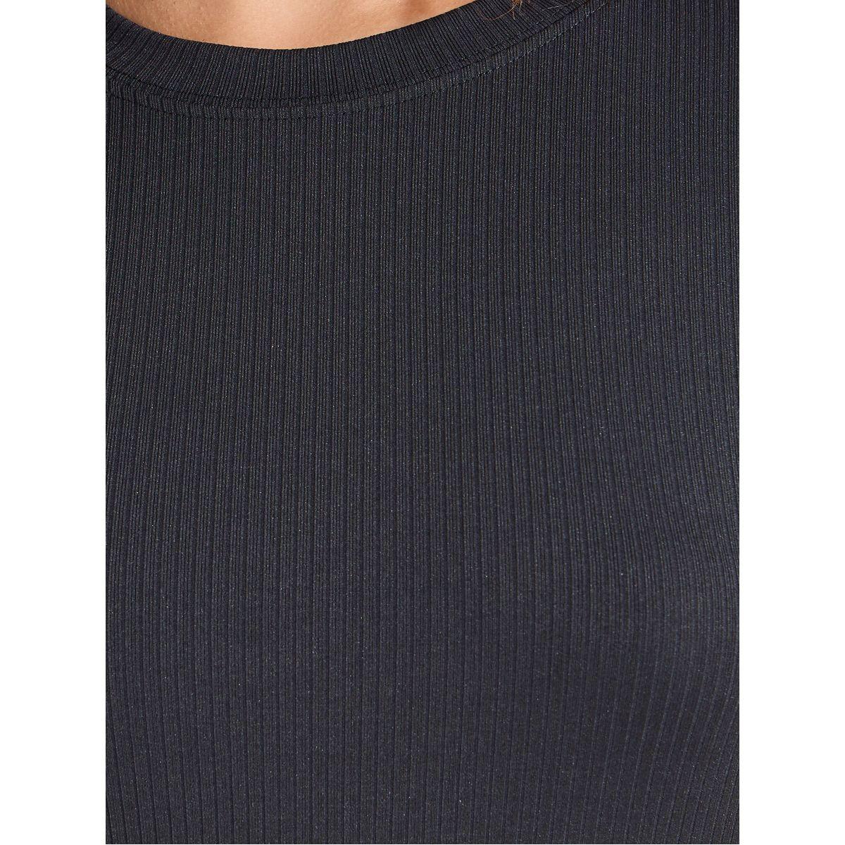 تيشيرت سادة مضلع بياقة دائرية-women-clothing-tshirts-image-5