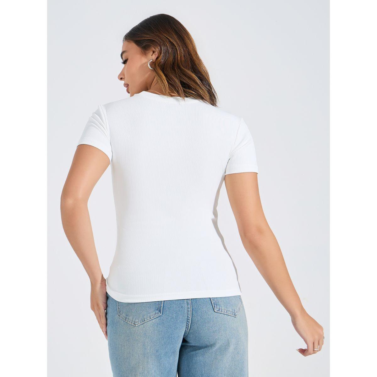 Styli Ribbed Fitted Round Neck Plain T-Shirt-women-clothing-tshirts-image-6