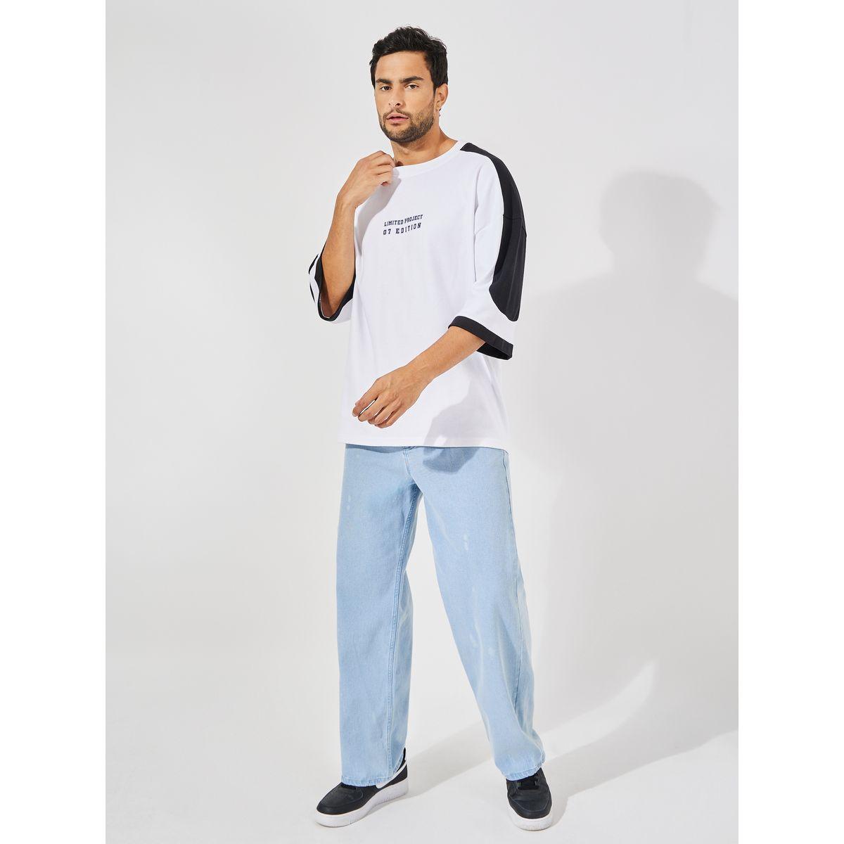 Styli Premium Color Block Interlock Boxy T-Shirt with Back Number Print-men-clothing-tshirtsandpolos-tshirts-image-2