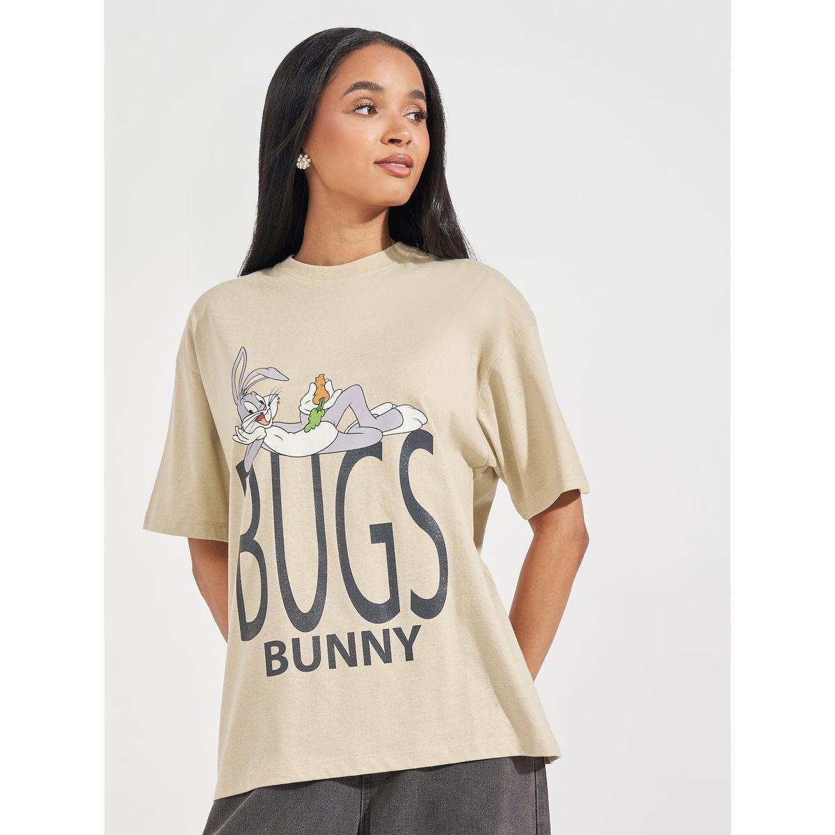 Styli Bugs Bunny Graphic Print Oversized T-Shirt-women-clothing-tshirts-image-1