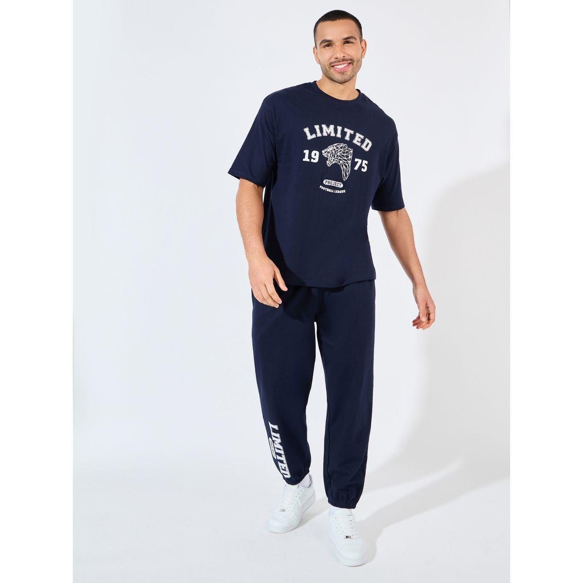 Styli Premium Varsity HD Print Heavy Jersey Oversized T-Shirt & Joggers Co-Ords-men-clothing-coordsets-image-1