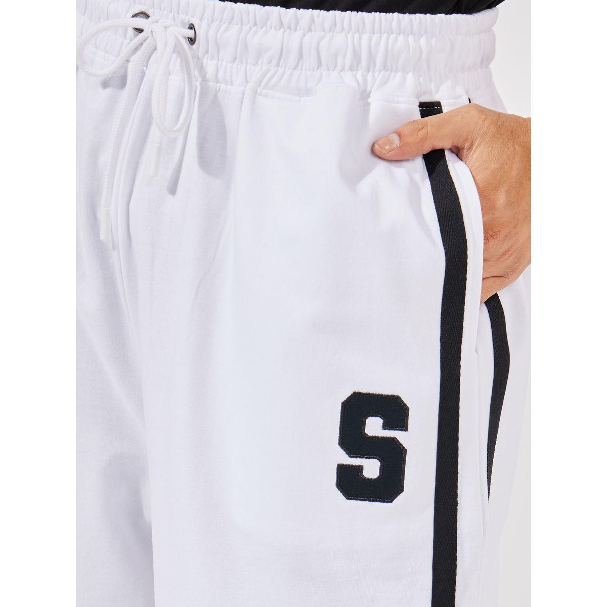 جوغر بارجل واسعة واشرطة جانبية وحرف مُطرّز-men-clothing-bottoms-joggers-image-3