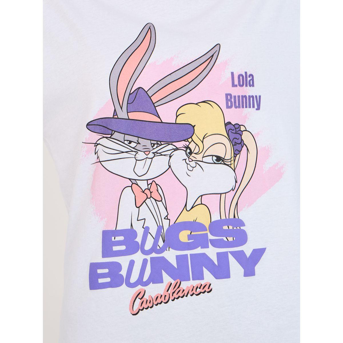 Styli Bugs Bunny Puff Print Oversized T-Shirt with Dropped Shoulder-women-clothing-tshirts-image-3