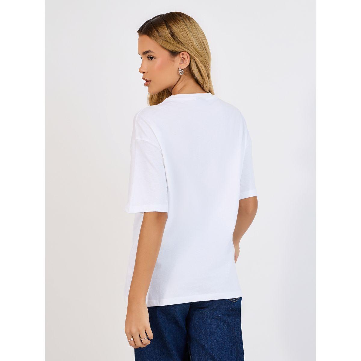 Styli Bugs Bunny Puff Print Oversized T-Shirt with Dropped Shoulder-women-clothing-tshirts-image-4