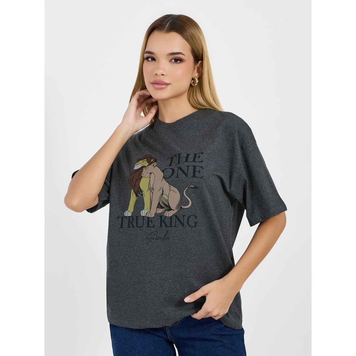 Styli Acid Wash True Lion King Graphic Oversized T-Shirt-women-clothing-tshirts-image-1