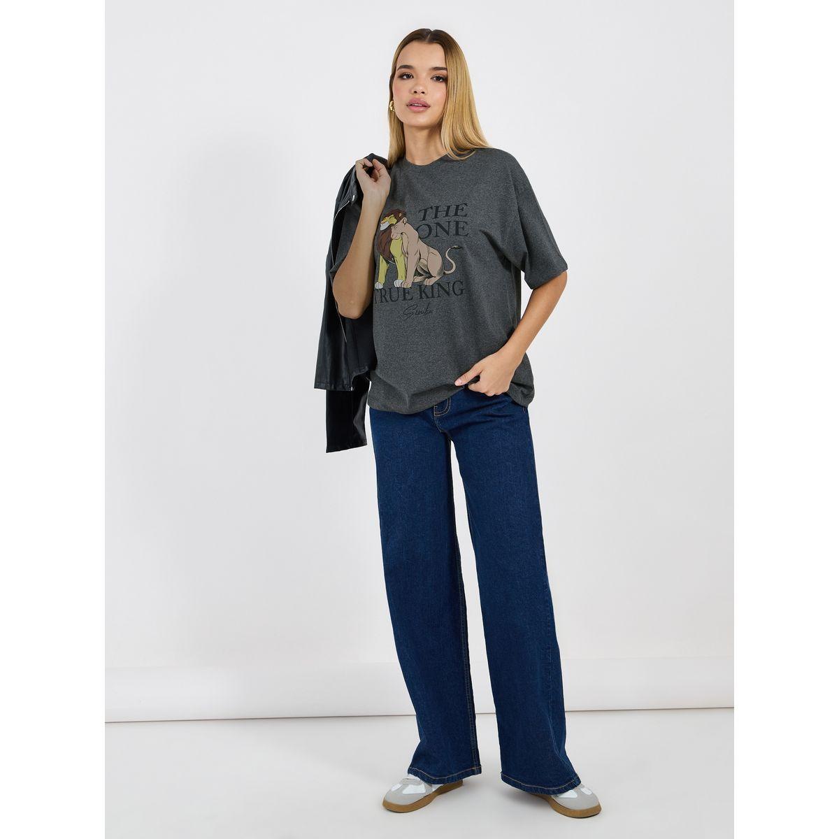 تيشيرت فضفاض مطبع بطبعة جرافيك-women-clothing-tshirts-image-2