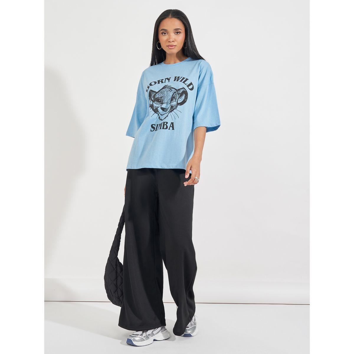 Styli Oversized Born Wild Simba Graphic T-Shirt-women-clothing-tshirts-image-2