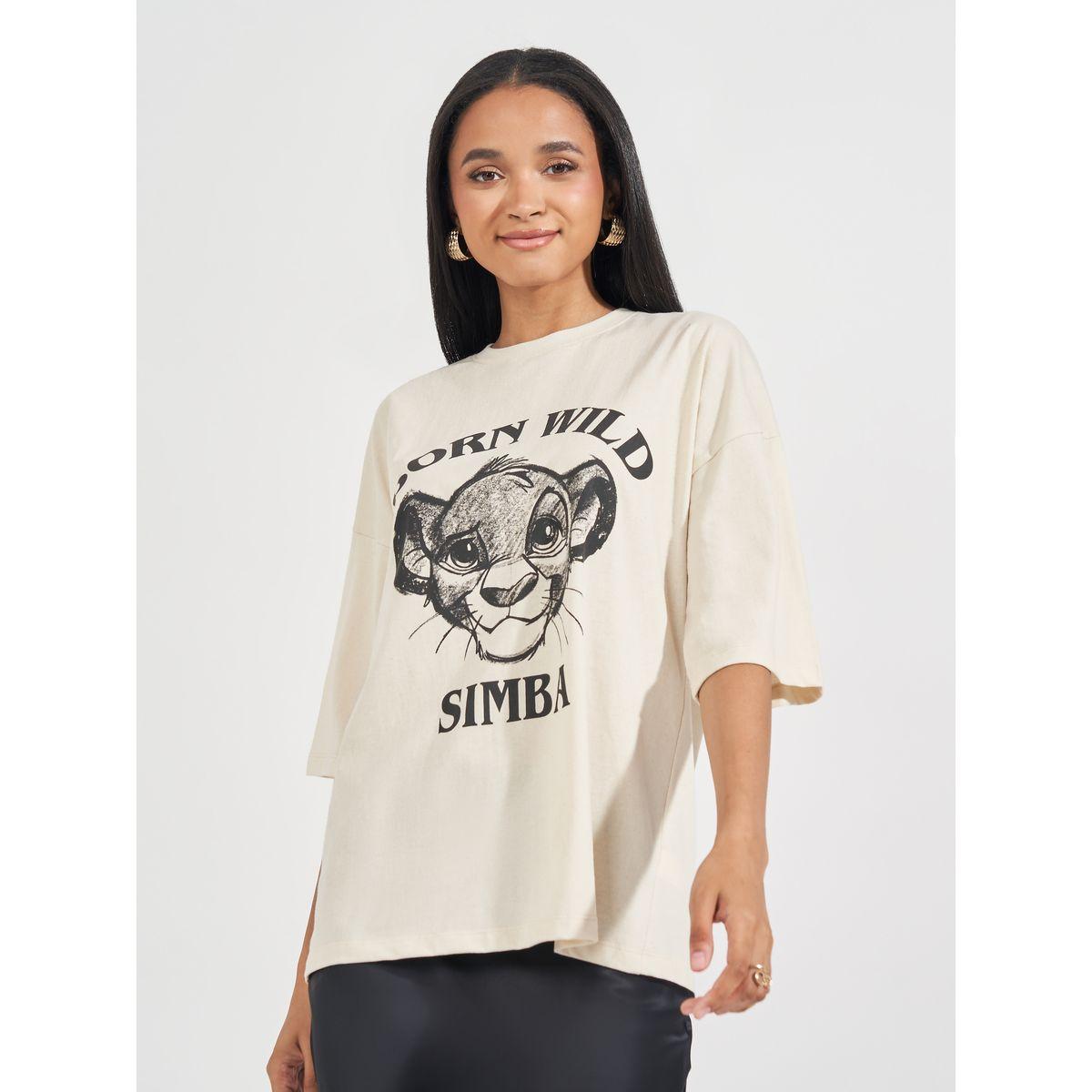 تيشيرت فضفاض مطبع بطبعة جرافيك-women-clothing-tshirts-image-1