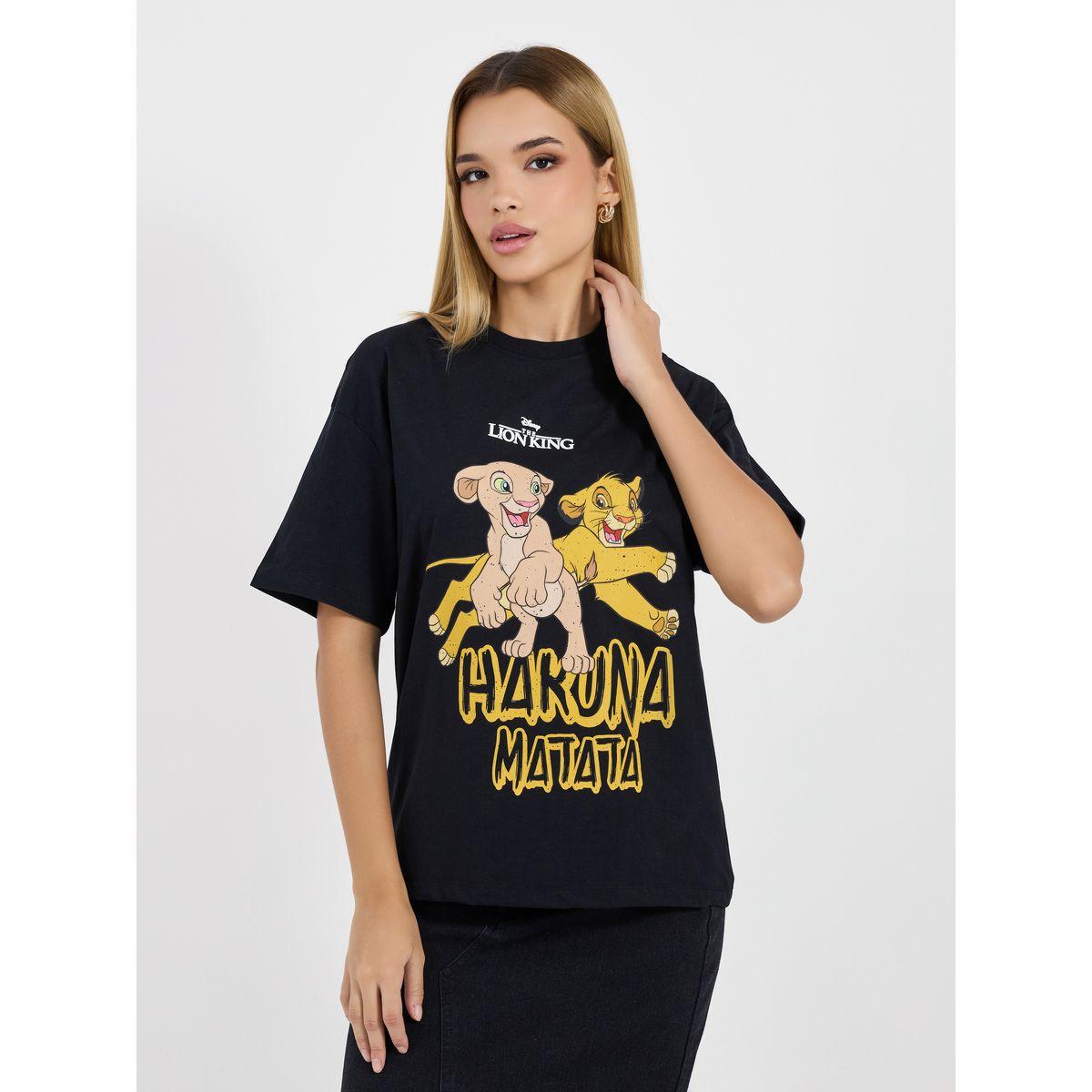 تيشيرت فضفاض بياقة دائرية وطبعة جرافيك-women-clothing-tshirts-image-1