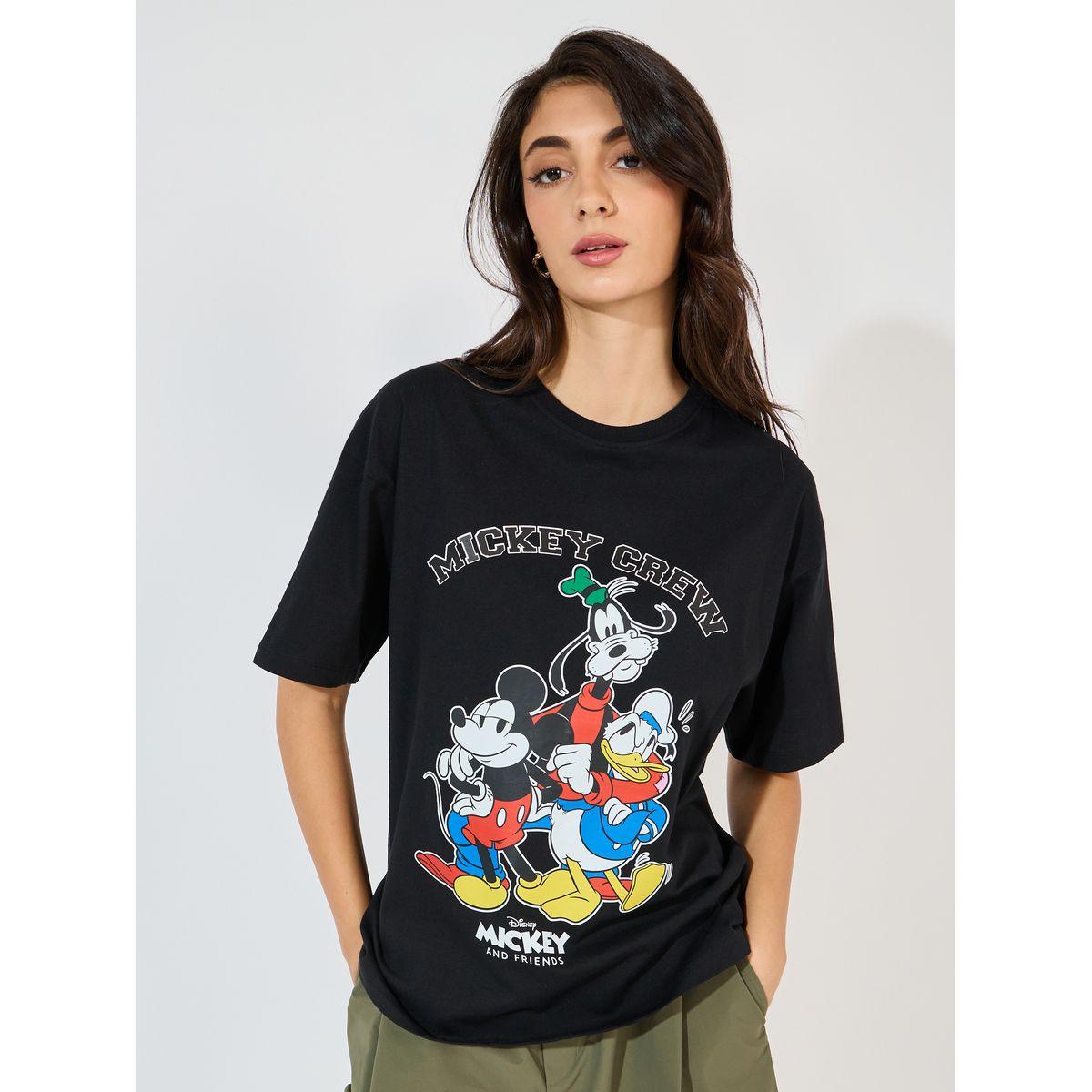تيشيرت فضفاض مطبع بطبعة ميكي وأصدقاؤه-women-clothing-tshirts-image-1