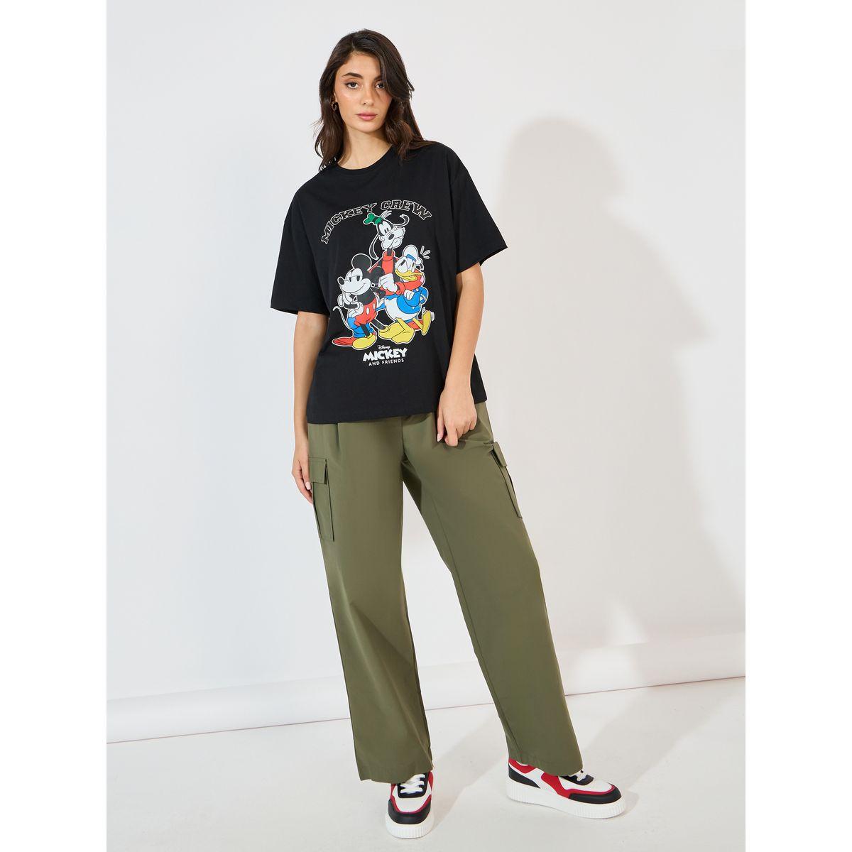 تيشيرت فضفاض مطبع بطبعة ميكي وأصدقاؤه-women-clothing-tshirts-image-2