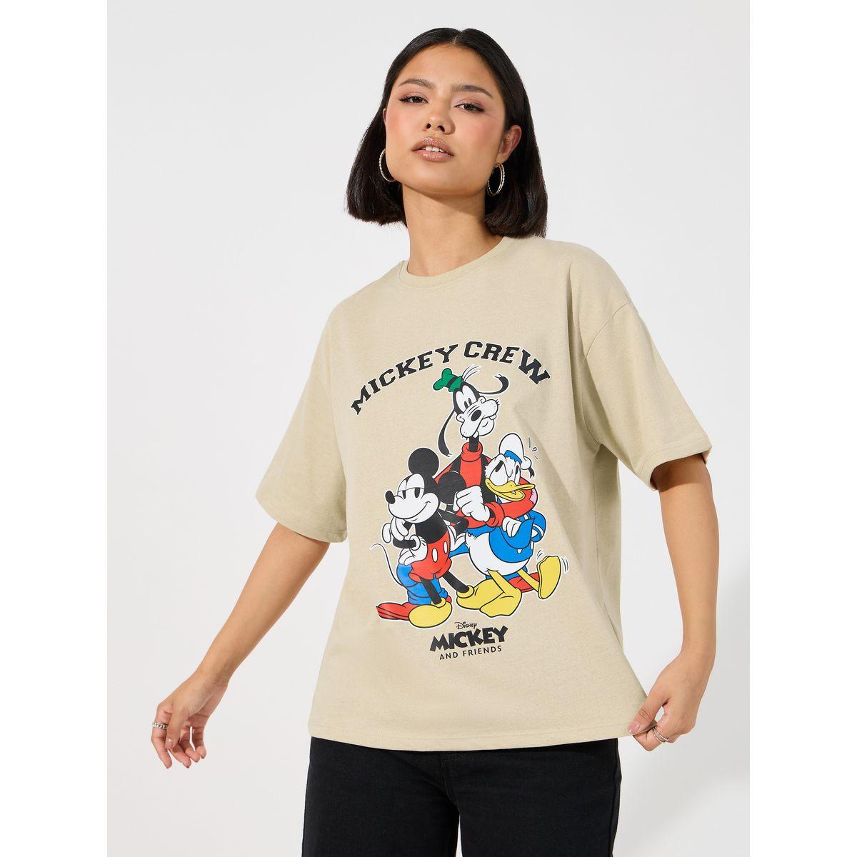 تيشيرت فضفاض بطبعة جرافيك وأكمام قصيرة-women-clothing-tshirts-image-1
