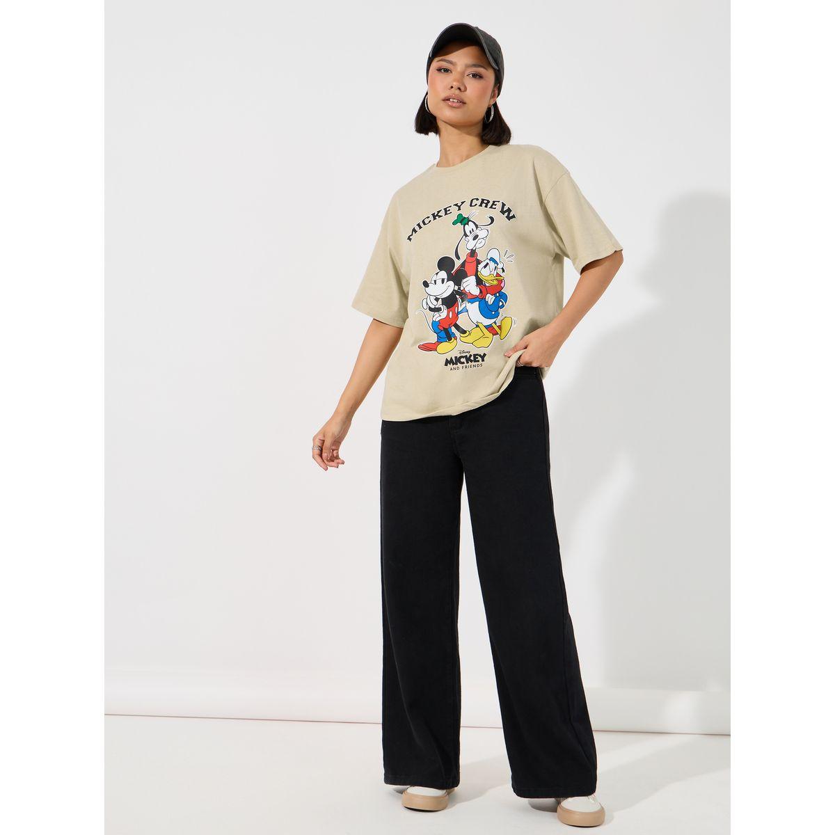 تيشيرت فضفاض بطبعة جرافيك وأكمام قصيرة-women-clothing-tshirts-image-2