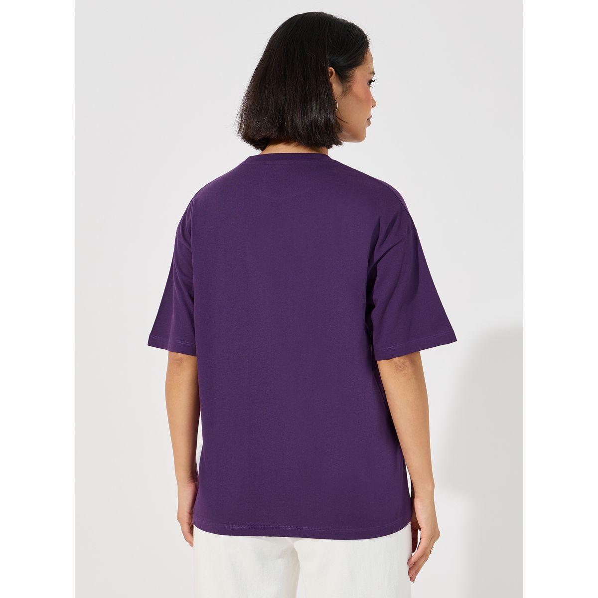 Styli Mickey Mouse & Donald Print Oversized T-Shirt-women-clothing-tshirts-image-4