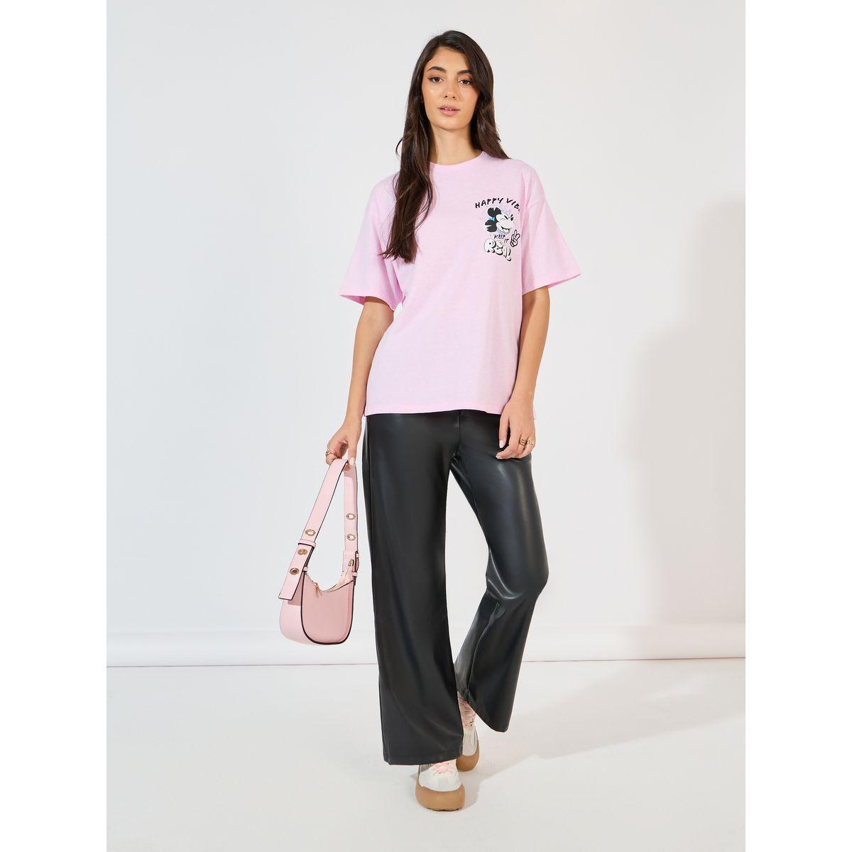 Styli Mickey Mouse Happy Vibe Graphic Oversized T-Shirt-women-clothing-tshirts-image-2