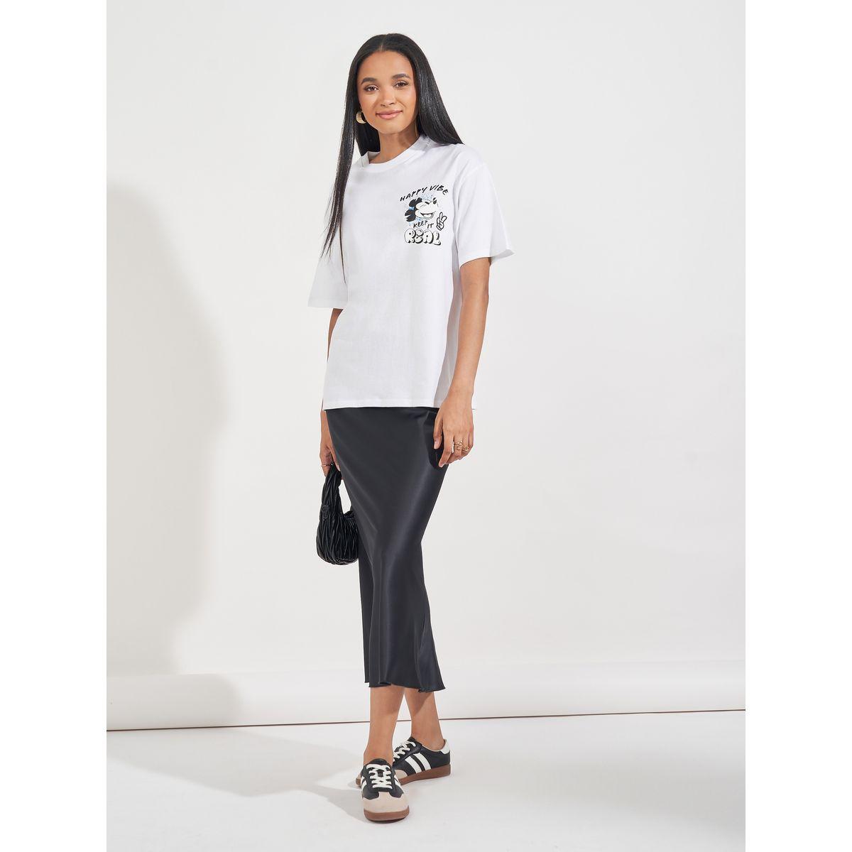 تيشيرت فضفاض مطبع بطبعة ميكي ماوس-women-clothing-tshirts-image-2