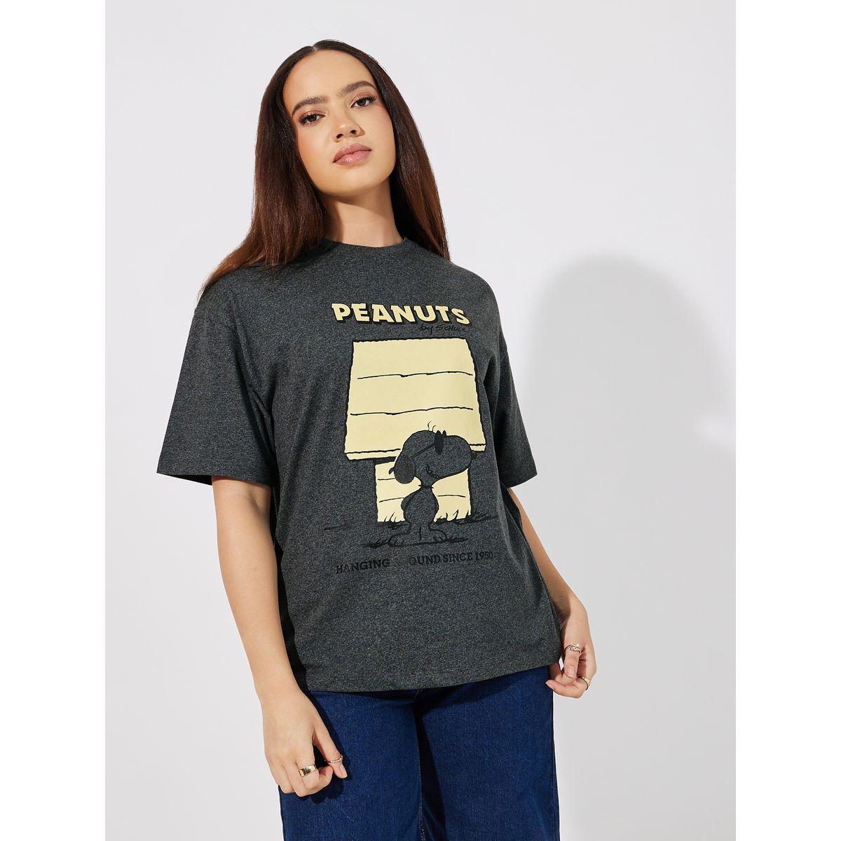 تيشيرت فضفاض مطبع بطبعة جرافيك-women-clothing-tshirts-image-1