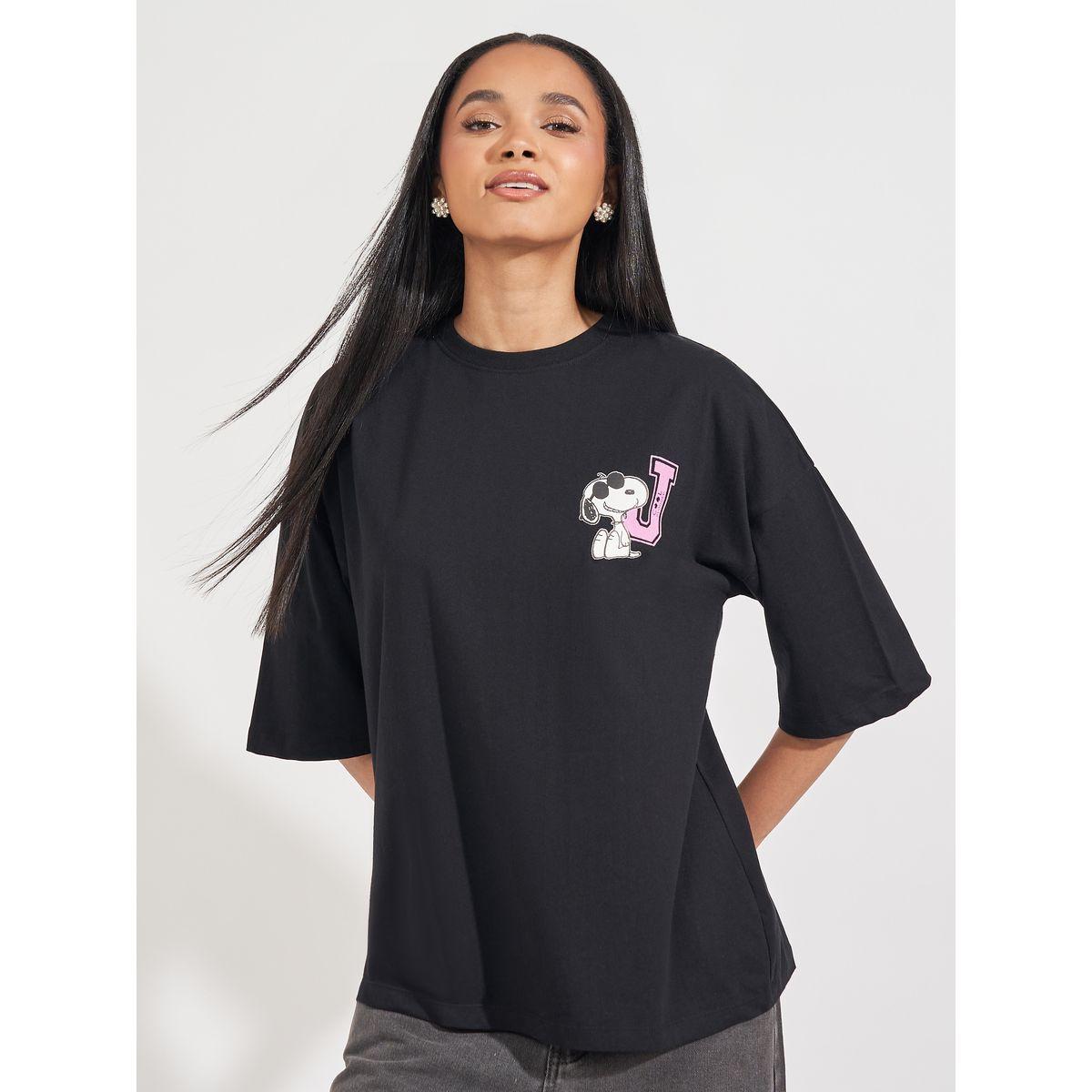 Styli Oversized Peanuts Cool Blooded Graphic T-Shirt-women-clothing-tshirts-image-1