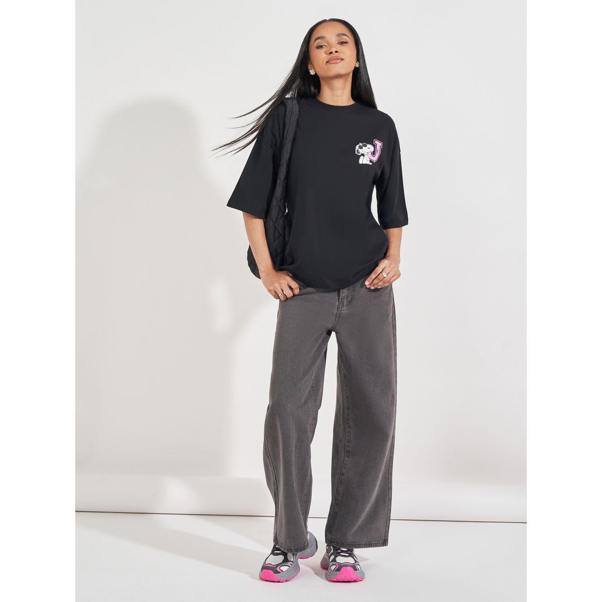 تيشيرت فضفاض مطبع بطبعة جرافيك-women-clothing-tshirts-image-2
