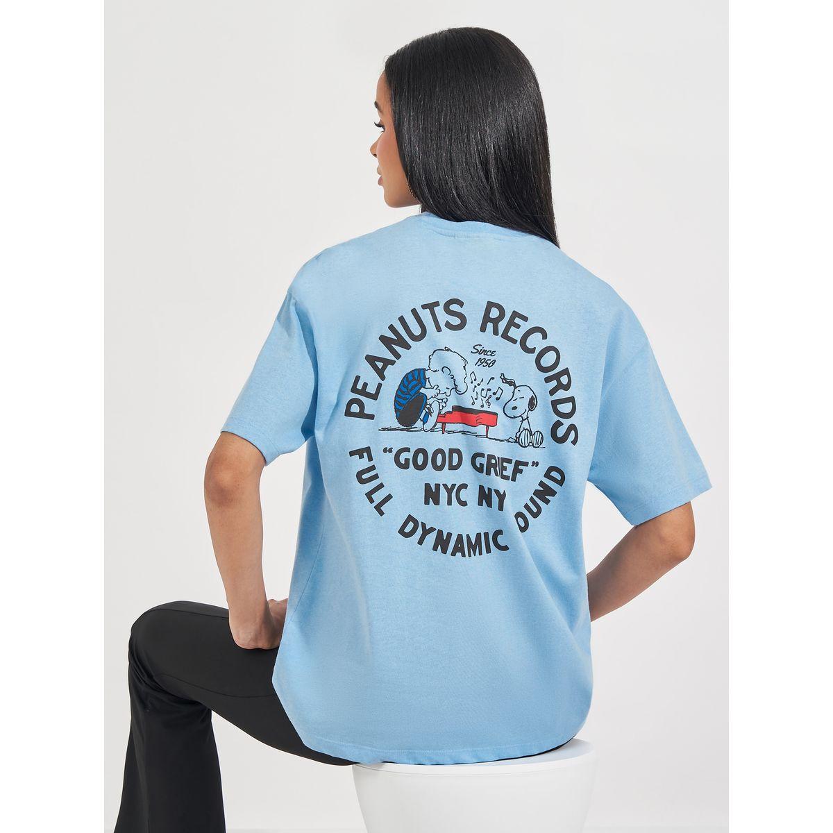 تيشيرت فضفاض مطبع بكتابة على الظهر-women-clothing-tshirts-image-1