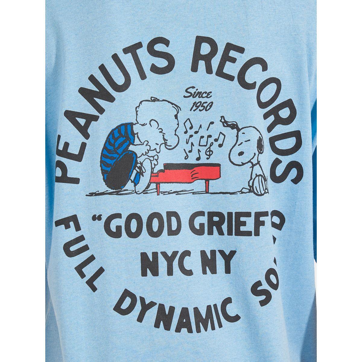 Styli Acid Wash Peanuts Records Print Oversized T-Shirt-women-clothing-tshirts-image-5