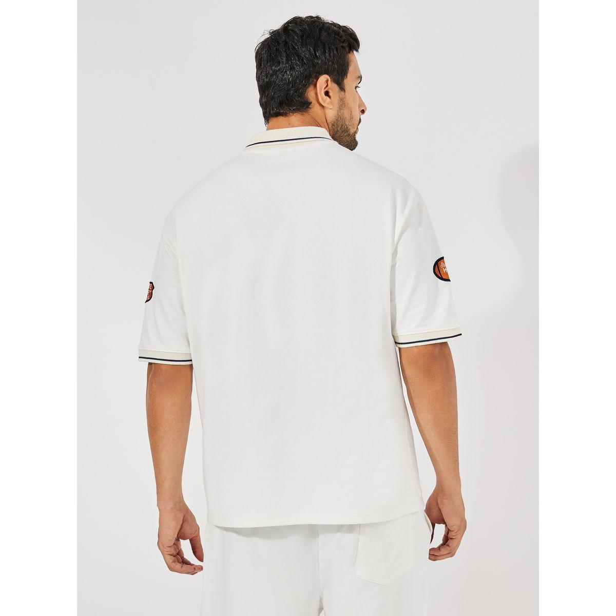 Styli Premium Terry Knit Oversize Polo & Varsity Shorts Co-Ords-men-clothing-coordsets-image-4