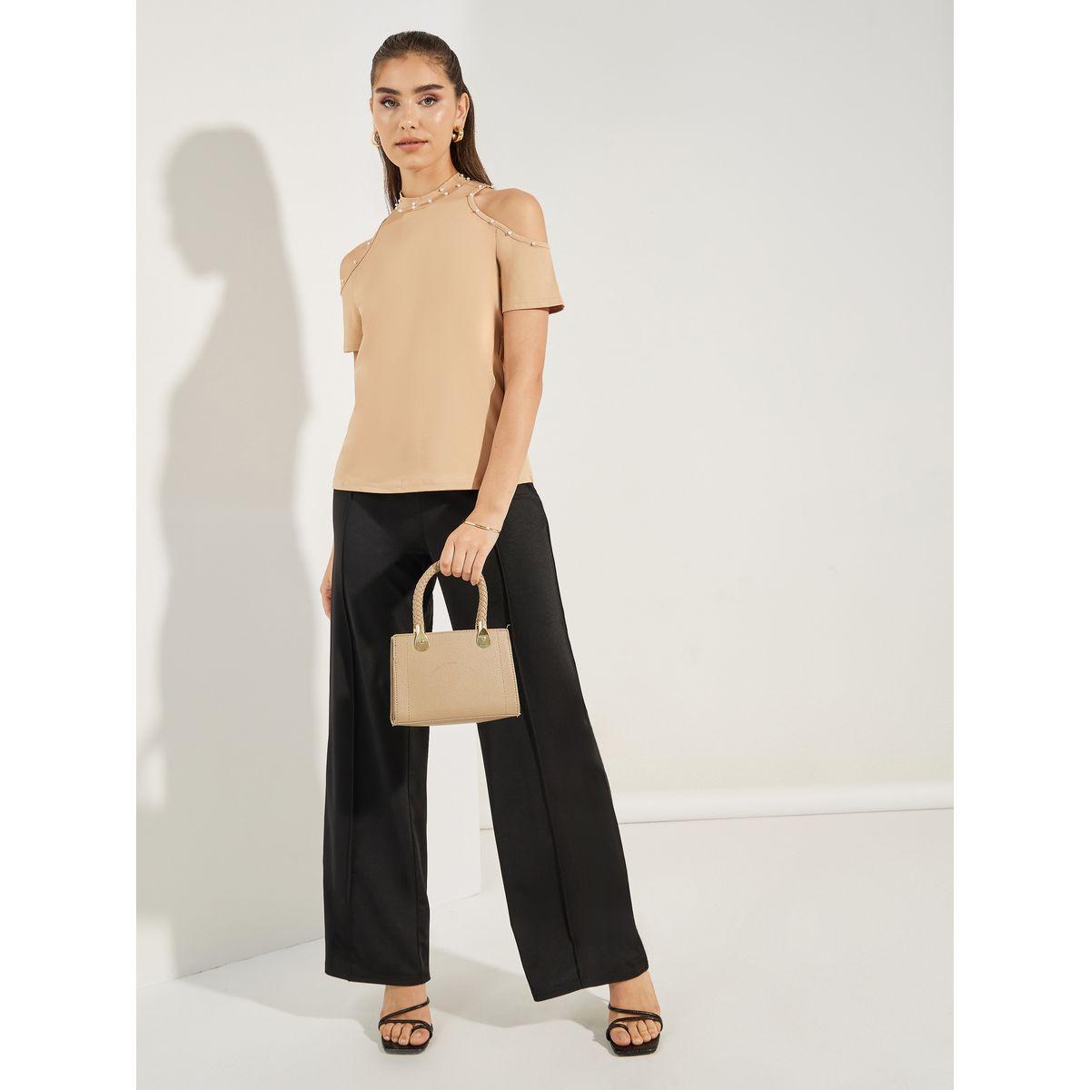 Styli Embellished Cold Shoulder Sleeves T-Shirt-women-clothing-tshirts-image-2