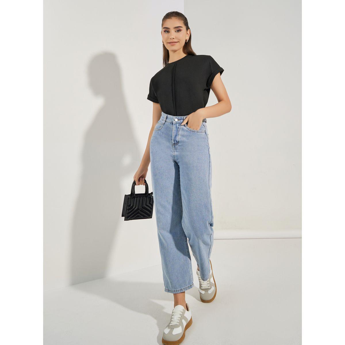 Styli Regular Fit Piping Detail Cap Sleeves T-Shirt-women-clothing-tshirts-image-2