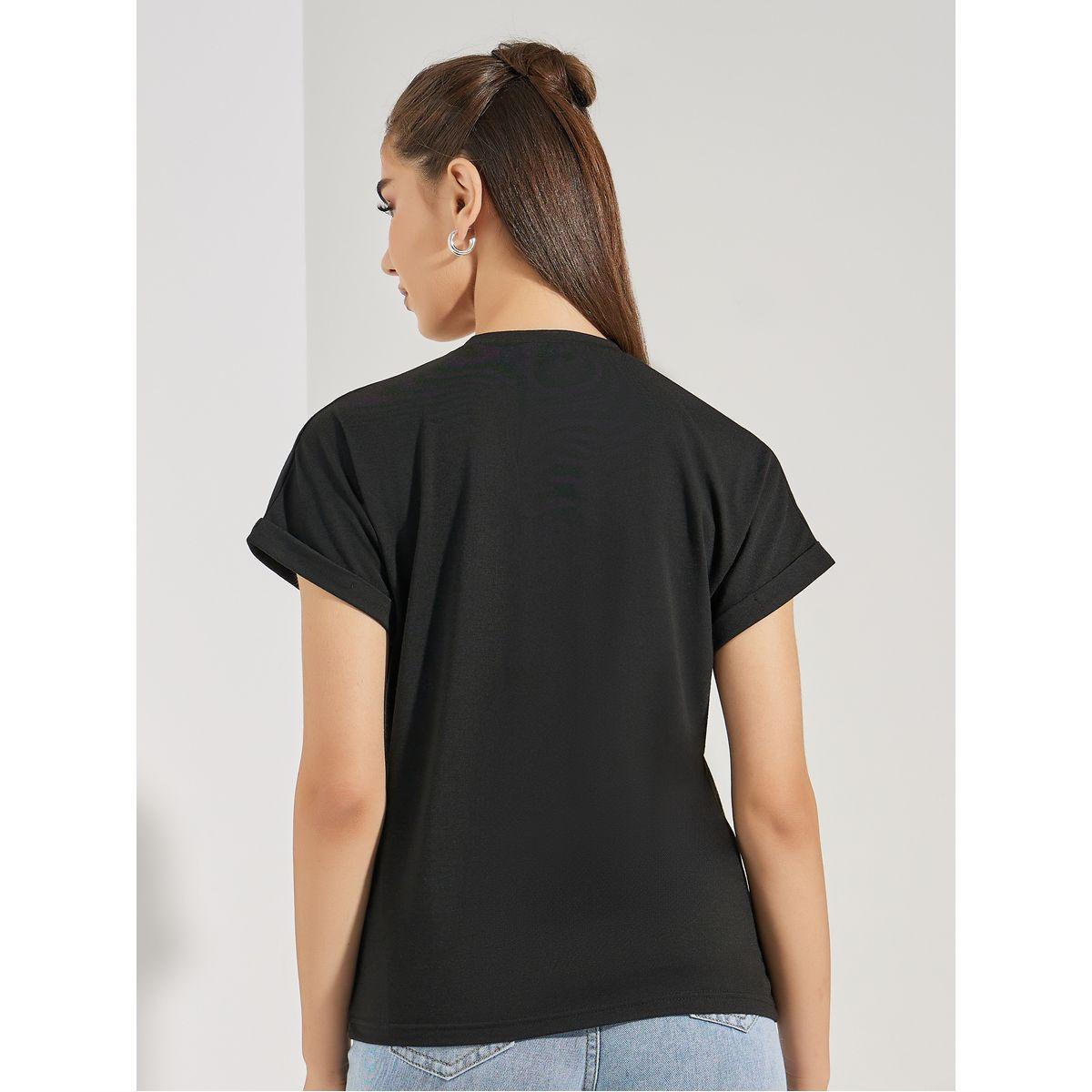 Styli Regular Fit Piping Detail Cap Sleeves T-Shirt-women-clothing-tshirts-image-6