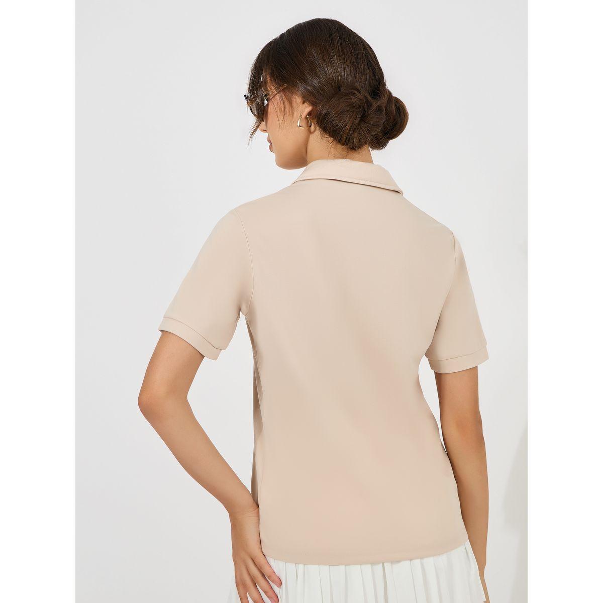 Styli Regular Fit Varsity Print Polo T-Shirt with Half Placket-women-clothing-tshirts-image-5