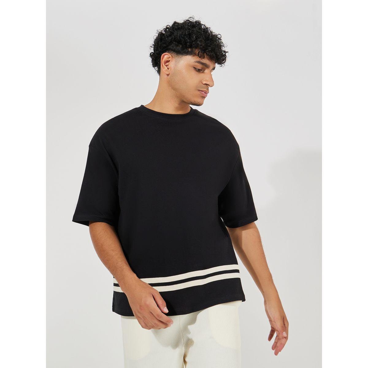 Styli Premium Back Printed Panel Interlock Oversize T-Shirt With Striped Hem-men-clothing-tshirtsandpolos-tshirts-image-2