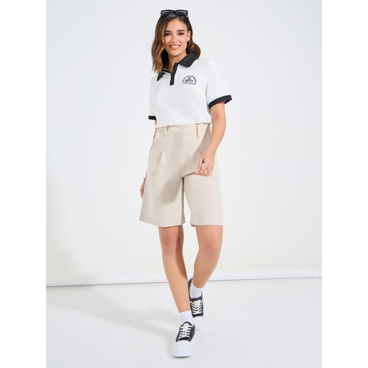 Styli Regular Fit Focus On The Good Embroidered Polo T-Shirt-women-clothing-tshirts-image-2
