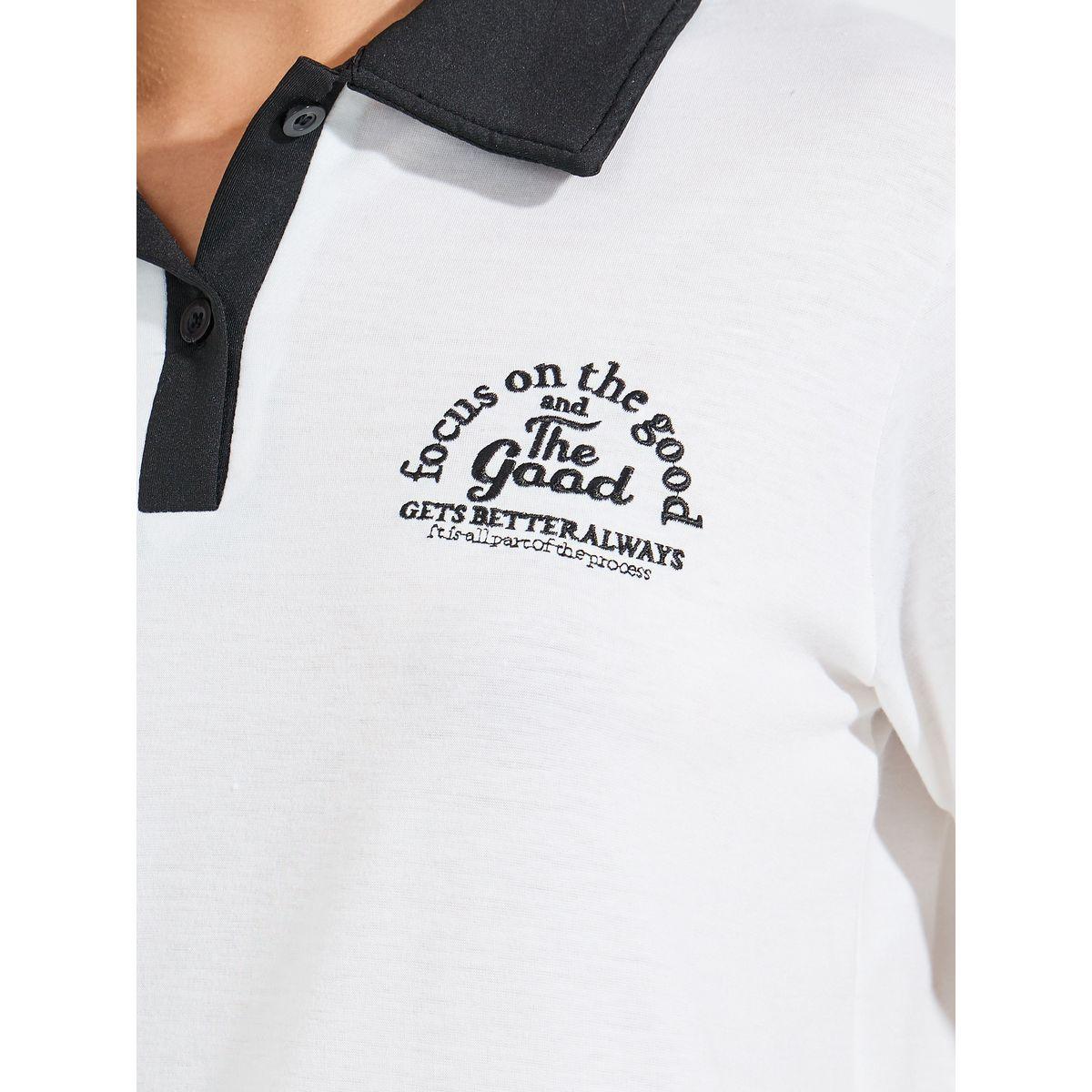 Styli Regular Fit Focus On The Good Embroidered Polo T-Shirt-women-clothing-tshirts-image-4