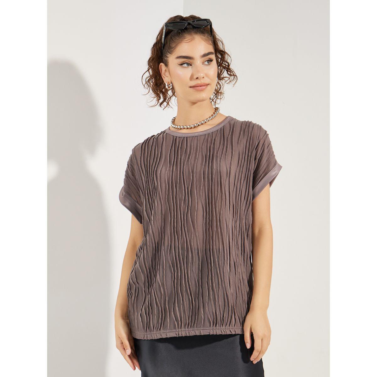 تيشيرت فضفاض بياقة دائرية-women-clothing-tshirts-image-2